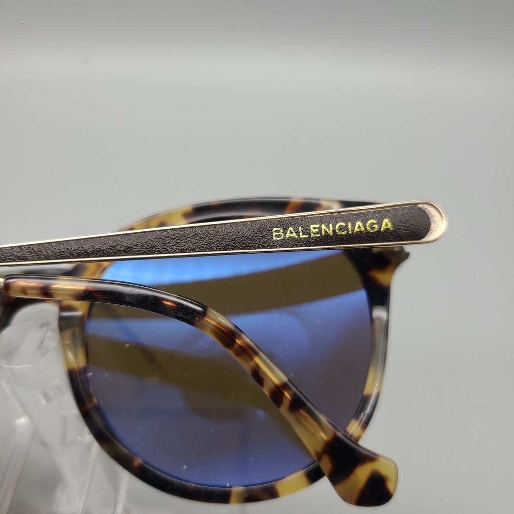 Balenciaga BA76-D Sunglasses Havana Tortoise Gold Cat Eye Made in Italy - Picture 3 of 11